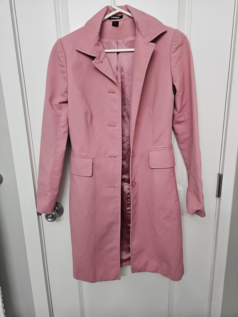 Express Bubble Gum Pink Trench Coat XS